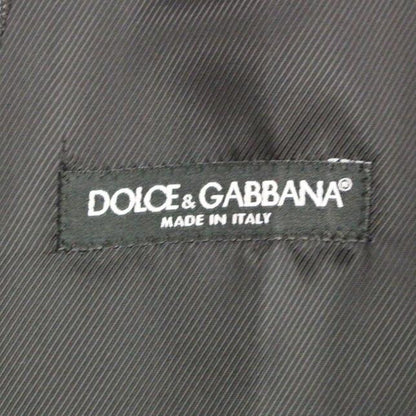 Dolce & Gabbana Gray Striped Wool Logo Vest Gilet Weste