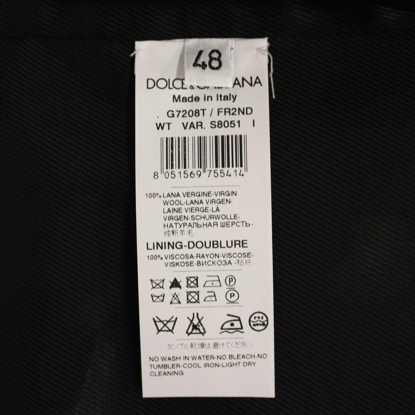 Dolce & Gabbana Gray Striped Wool Single Breasted Vest