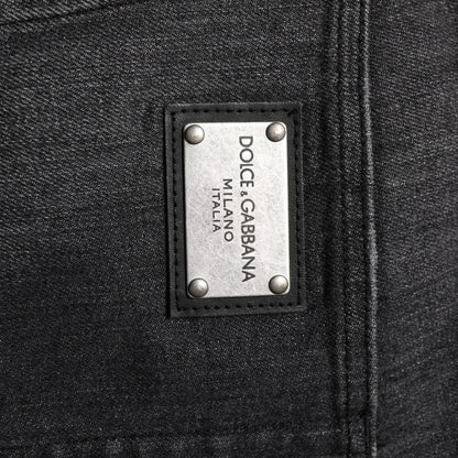 Dolce & Gabbana Gray Washed Cotton Loose Denim Jeans