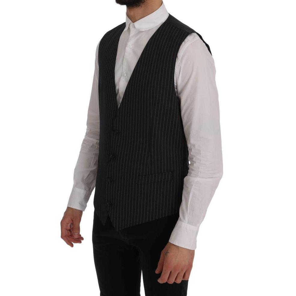 Dolce & Gabbana Gray Wool Stretch Vest