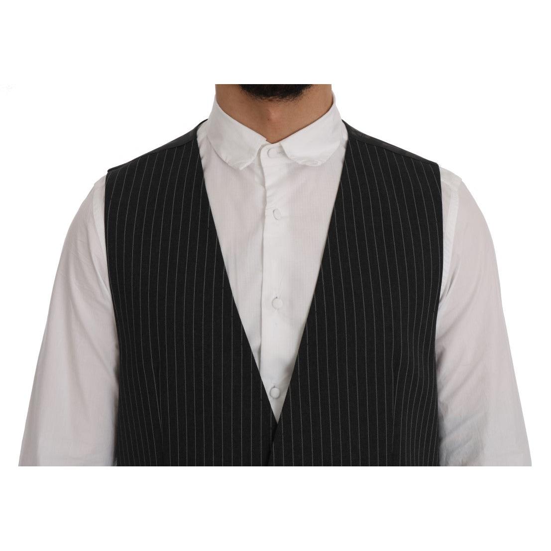 Dolce & Gabbana Gray Wool Stretch Vest