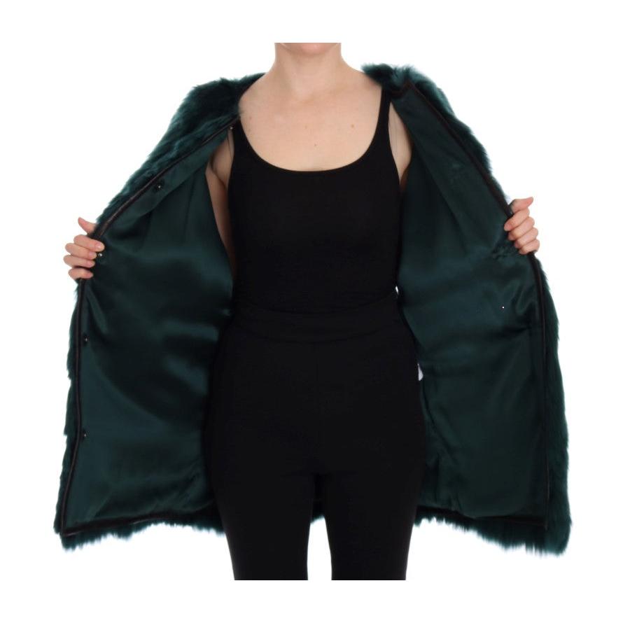 Dolce & Gabbana Green Alpaca Fur Vest Sleeveless Jacket