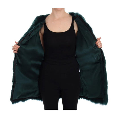 Dolce & Gabbana Green Alpaca Fur Vest Sleeveless Jacket