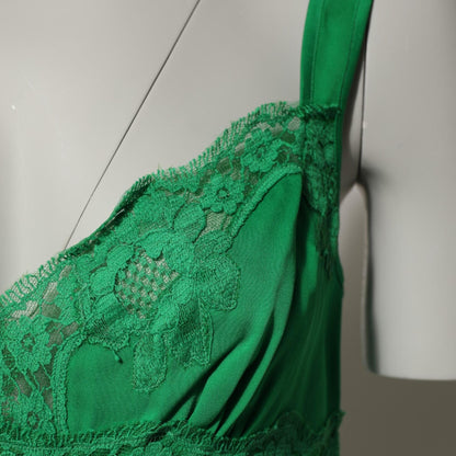 Dolce & Gabbana Green Floral Lace Tank Lingerie Top Underwear
