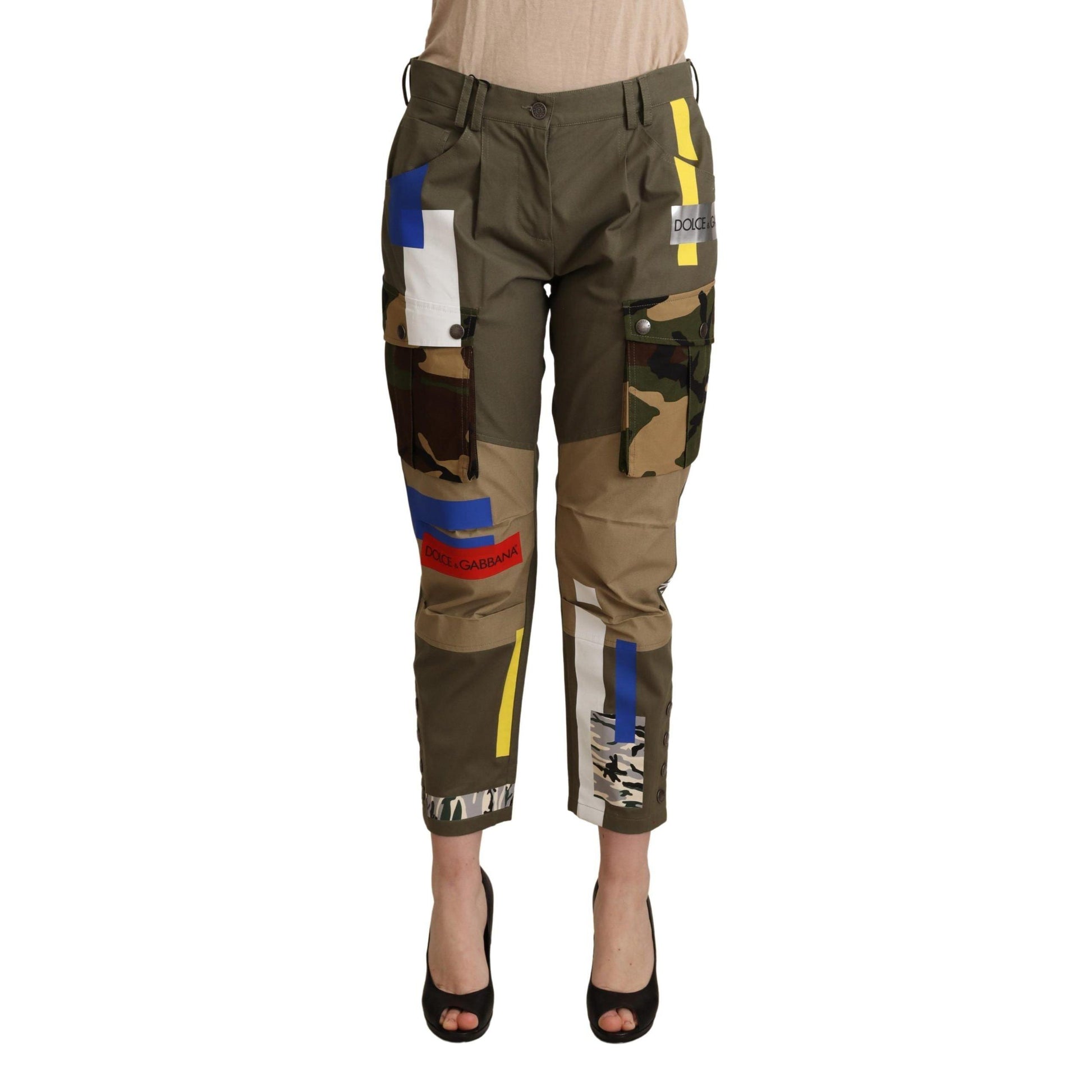 Dolce & Gabbana Green Military Cargo Trouser Cotton Pants