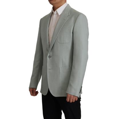 Dolce & Gabbana Light Green Cashmere Silk Blazer