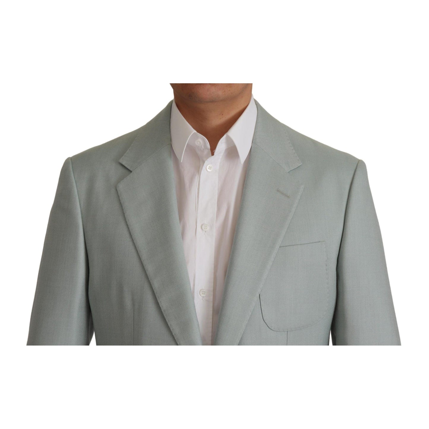Dolce & Gabbana Light Green Cashmere Silk Blazer