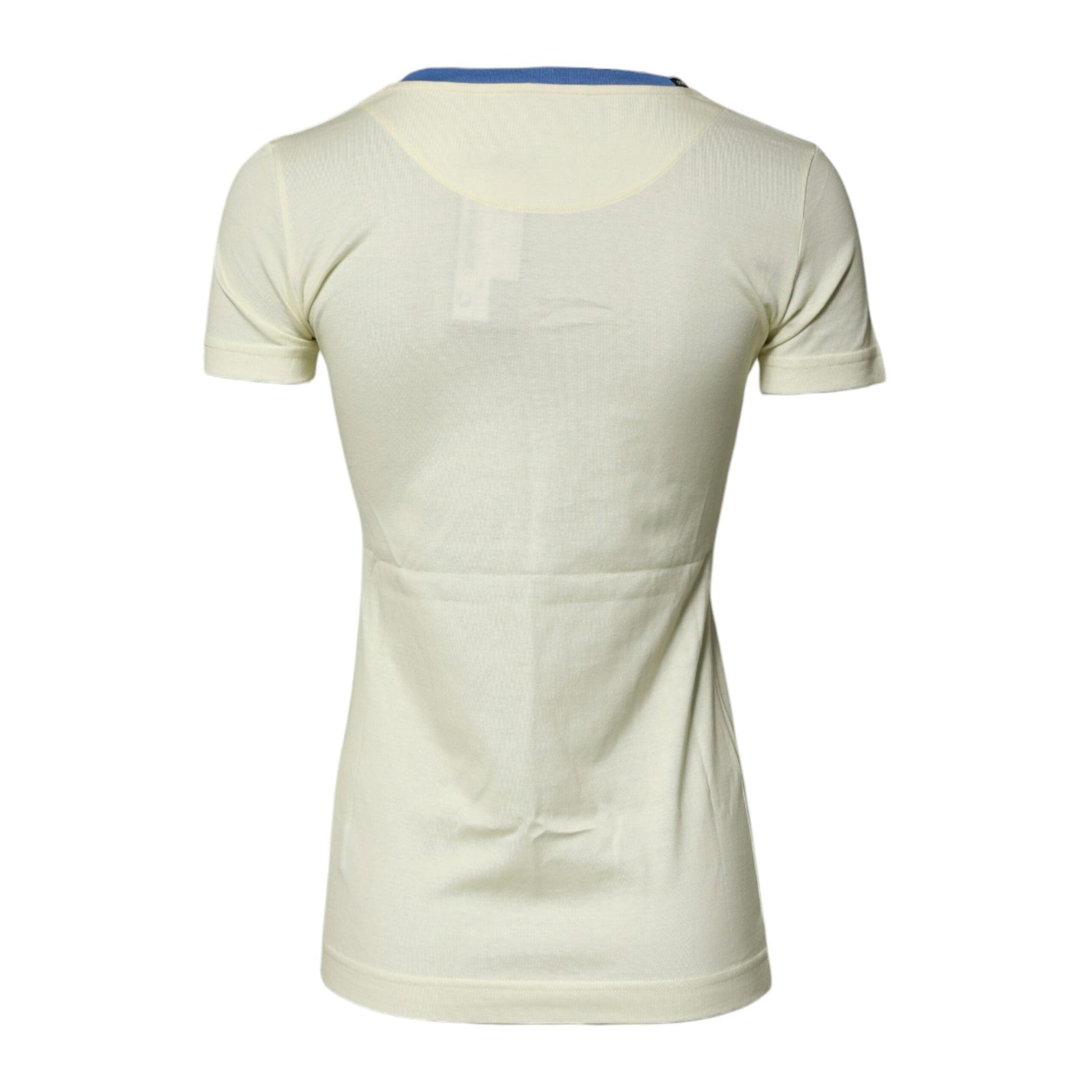 Dolce & Gabbana Light Yellow Cotton Short Sleeve T-shirt