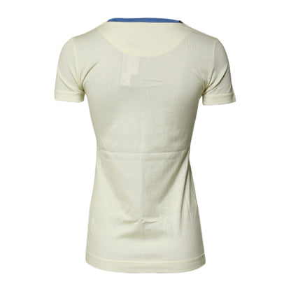 Dolce & Gabbana Light Yellow Cotton Short Sleeve T-shirt