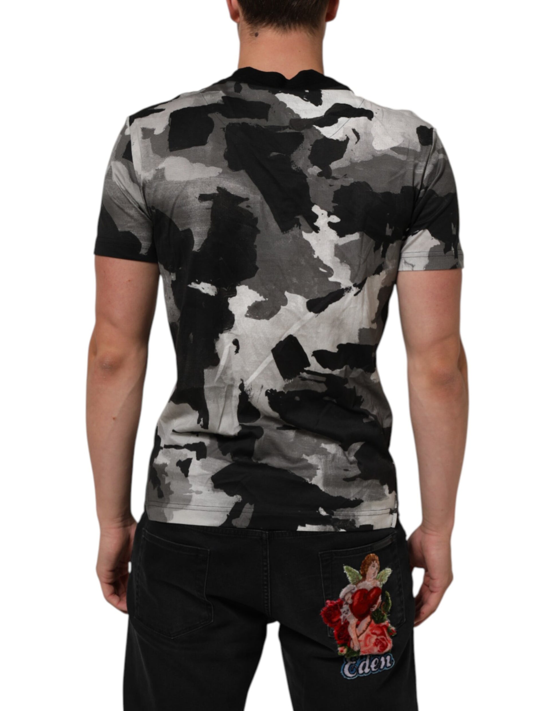 Dolce & Gabbana Multicolor Camouflage Men Short Sleeves T-shirt