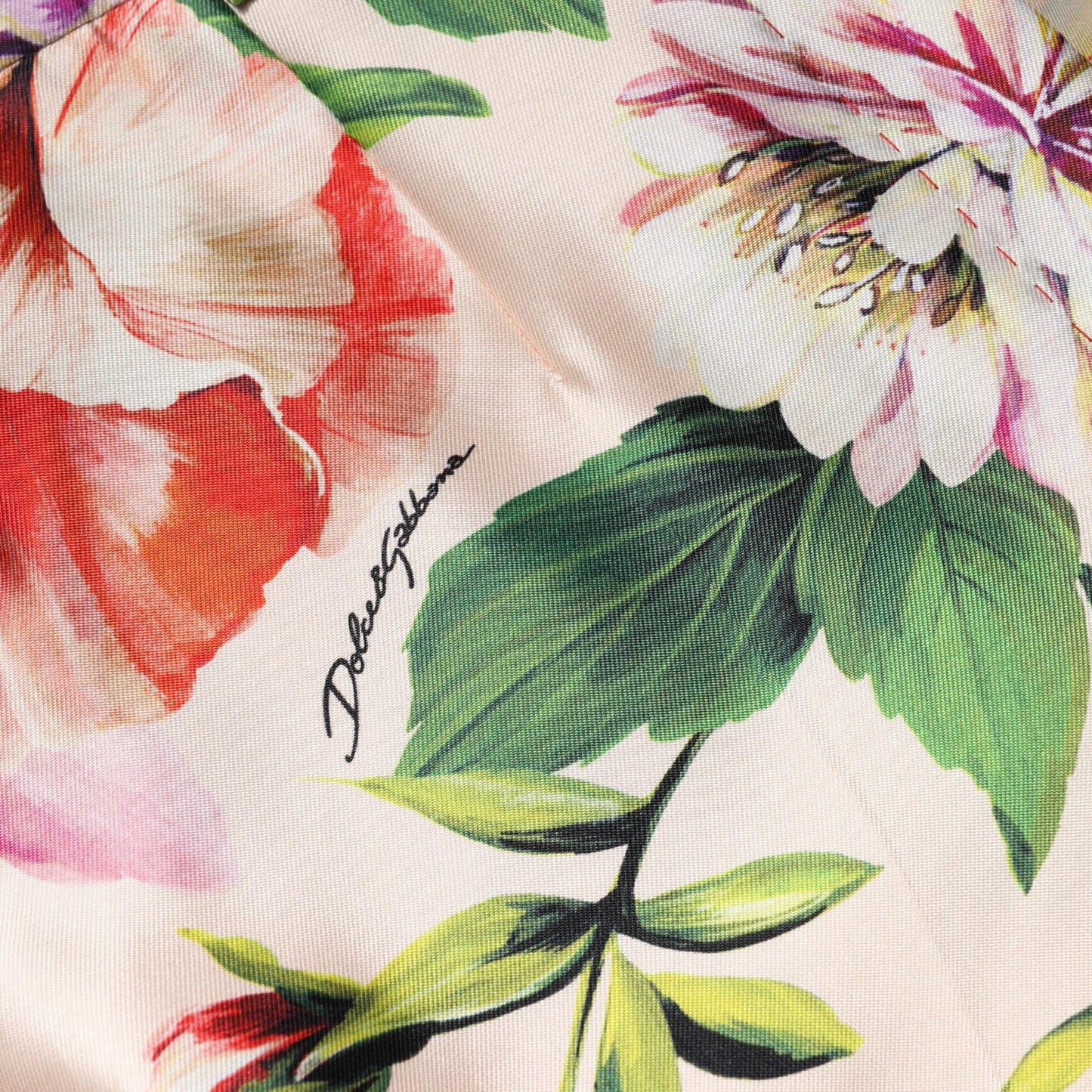 Dolce & Gabbana Multicolor Floral High Waist Straight Pants