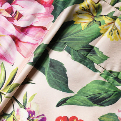 Dolce & Gabbana Multicolor Floral High Waist Straight Pants