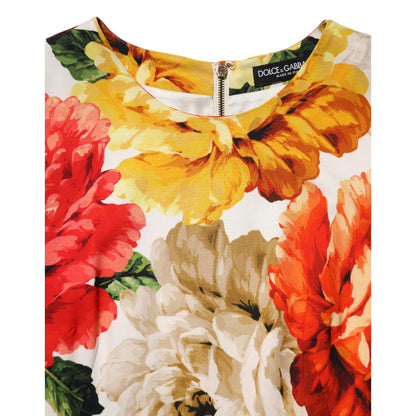 Dolce & Gabbana Multicolor Floral Print Viscose Sheath Dress