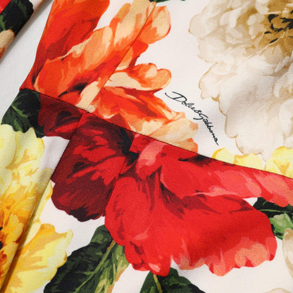 Dolce & Gabbana Multicolor Floral Print Viscose Sheath Dress