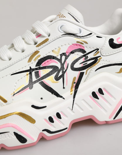 Dolce & Gabbana Multicolor Hand Painted DAYMASTER Sneakers Shoes