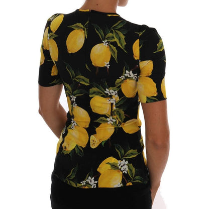 Dolce & Gabbana Multicolor Lemon Silk Stretch T-Shirt