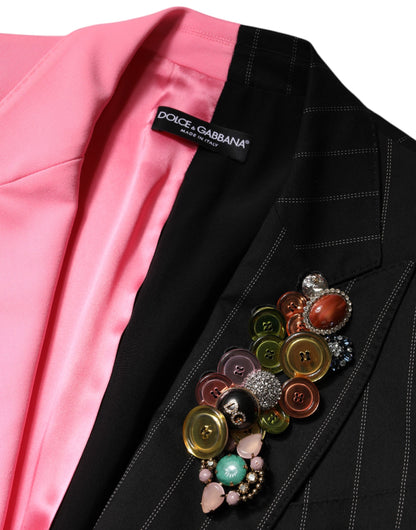 Dolce & Gabbana Multicolor Patchwork Embellished Coat Jacket