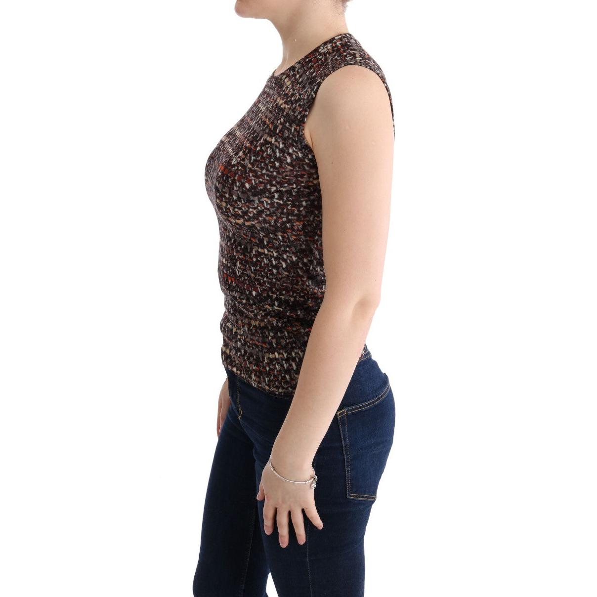 Dolce & Gabbana Multicolor Print Knit Top Wool T-shirt