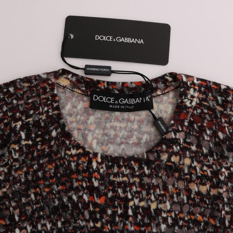 Dolce & Gabbana Multicolor Print Knit Top Wool T-shirt