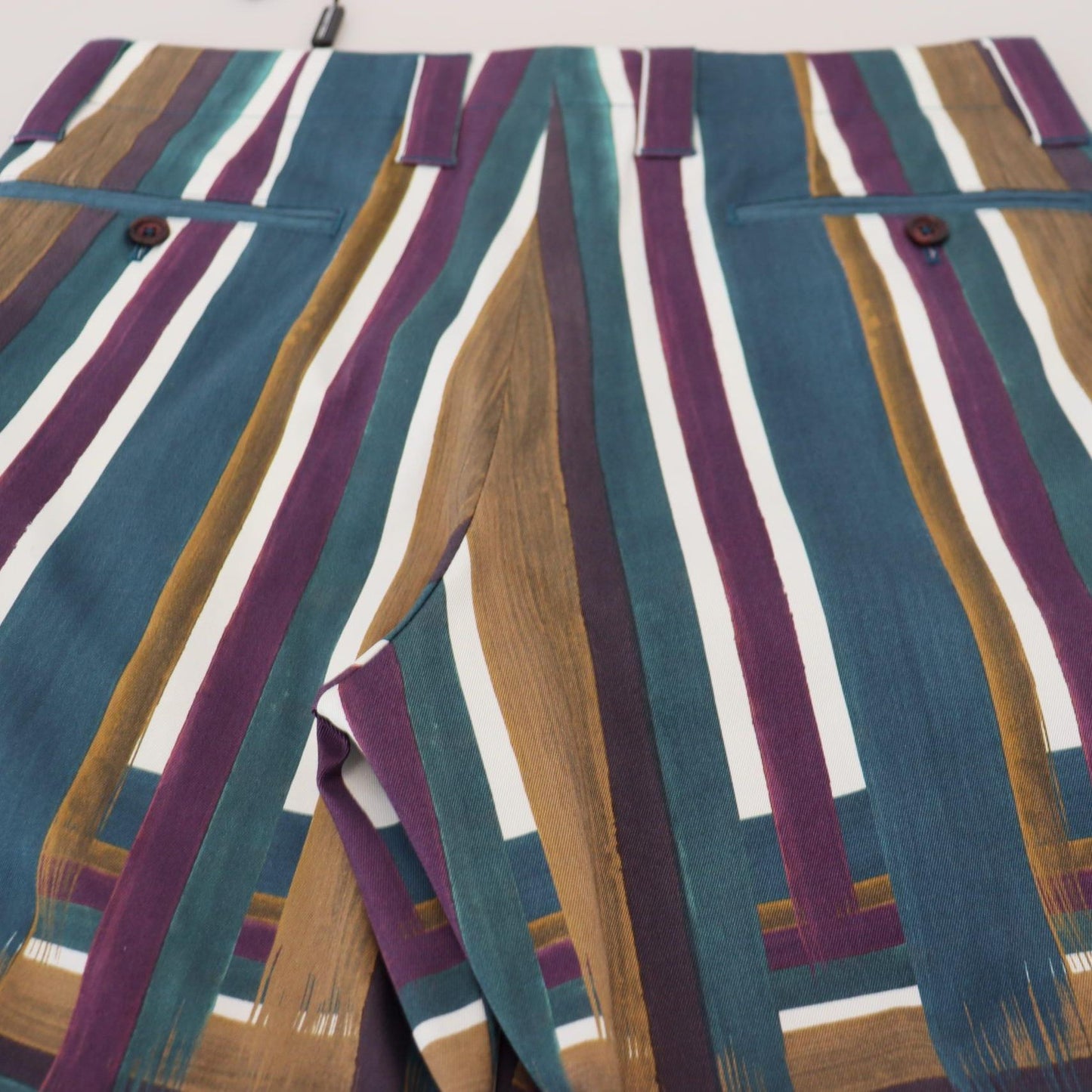 Dolce & Gabbana Multicolor Striped Stretch Cotton Shorts