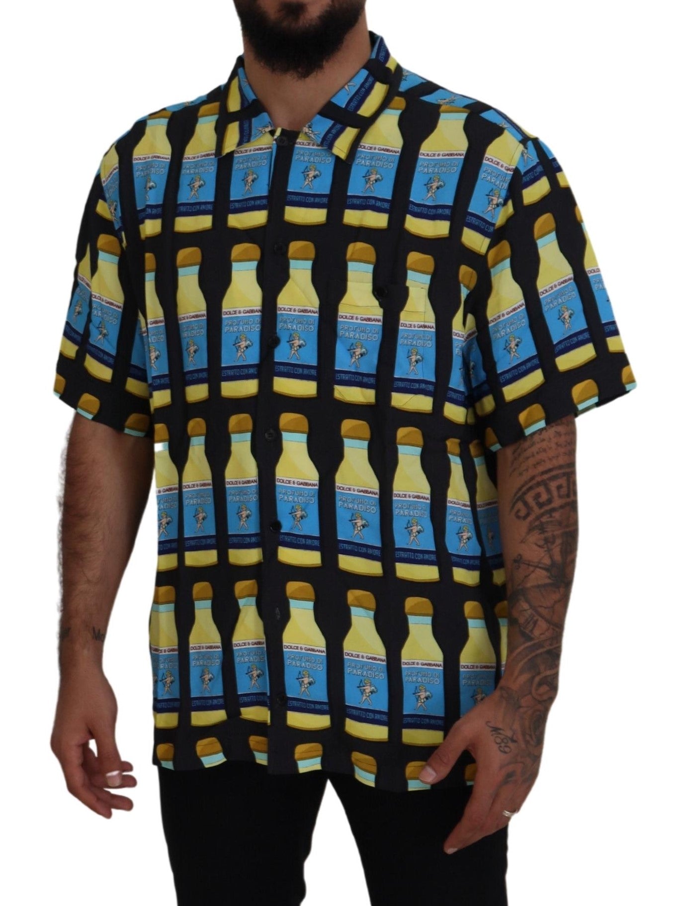 Dolce & Gabbana Multifarver Printed Viscose Casual Shirt