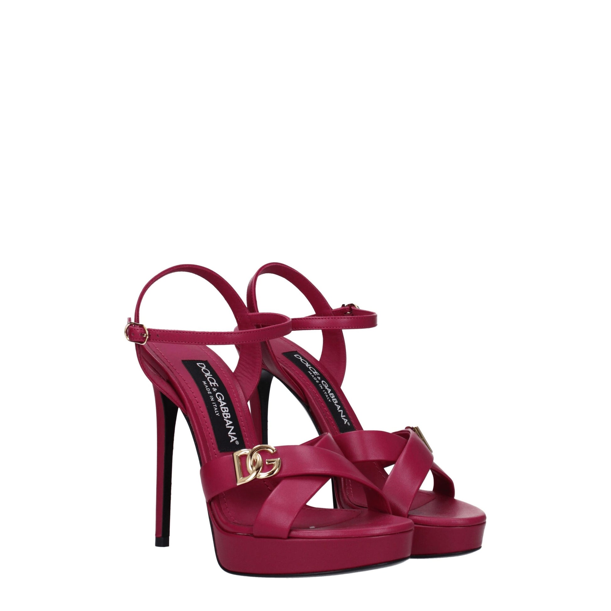 Dolce & Gabbana Pink Leather Platforms