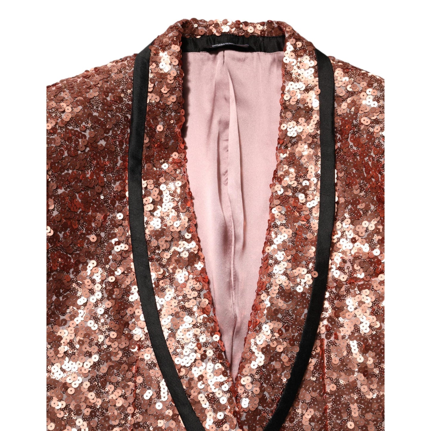 Dolce & Gabbana Pink Sequin SICILIA 1 Button Men Suit Blazer