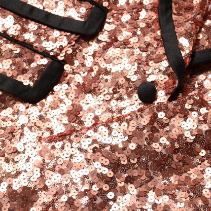 Dolce & Gabbana Pink Sequin SICILIA 1 Button Men Suit Blazer