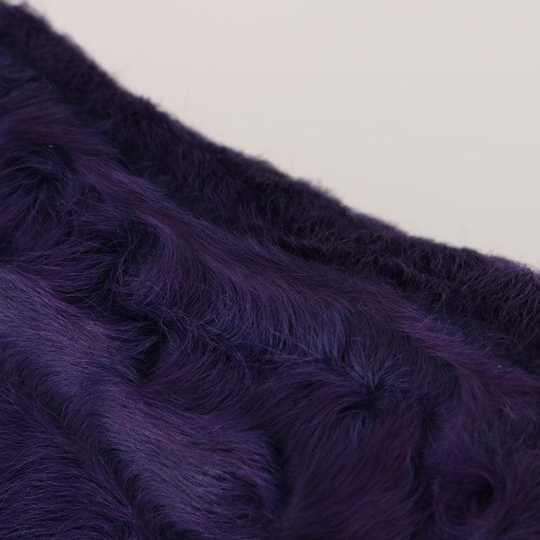 Dolce & Gabbana Purple Sheep Fur Leather Loafers