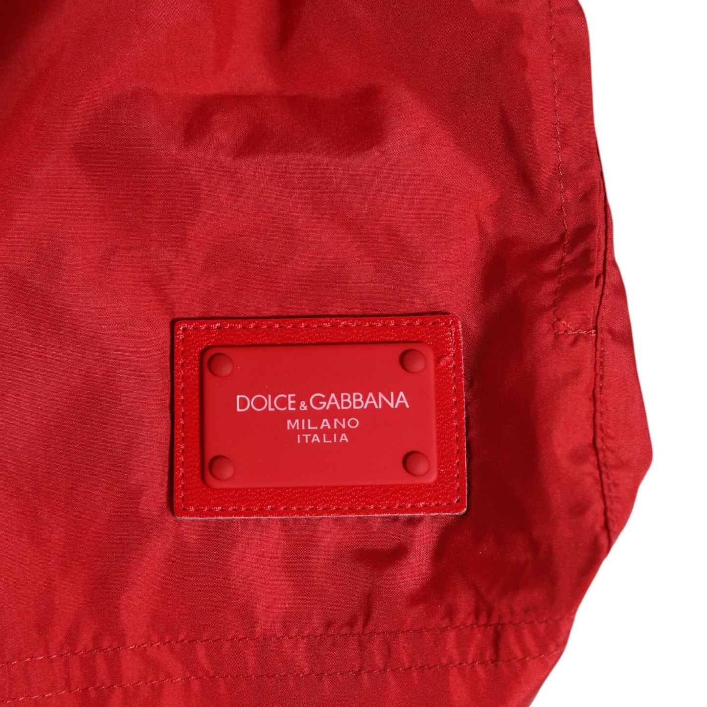 Dolce & Gabbana Red Drawstring Beachwear Men Shorts Swimwear