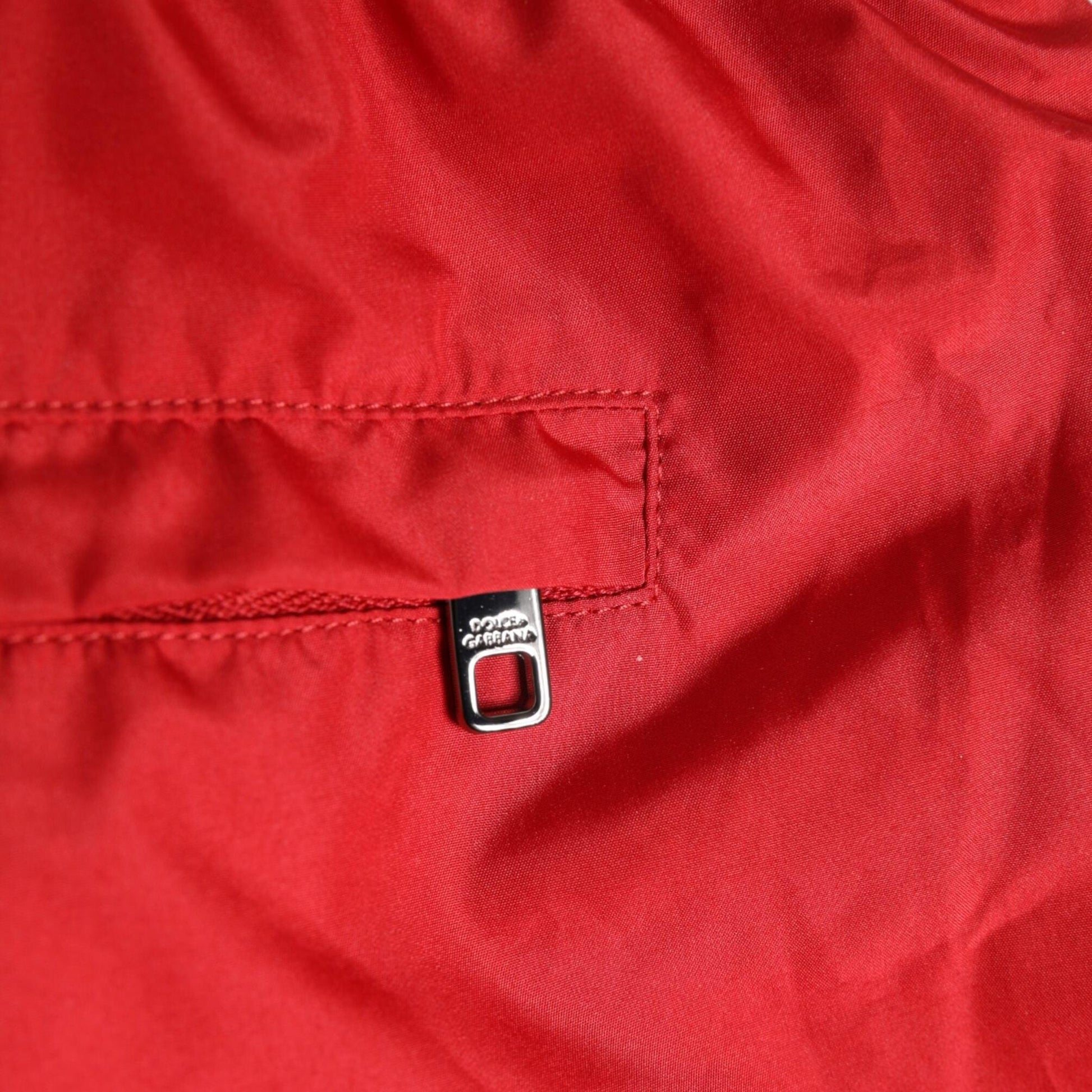 Dolce & Gabbana Red Drawstring Beachwear Men Shorts Swimwear