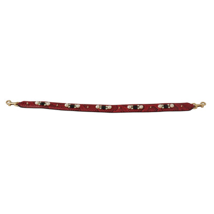 Dolce & Gabbana Red Exotic Leather Crystals Bag Shoulder Strap