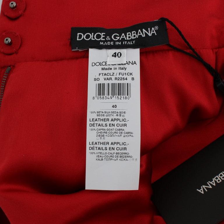 Dolce & Gabbana Red Silk Roses Sicily Shorts