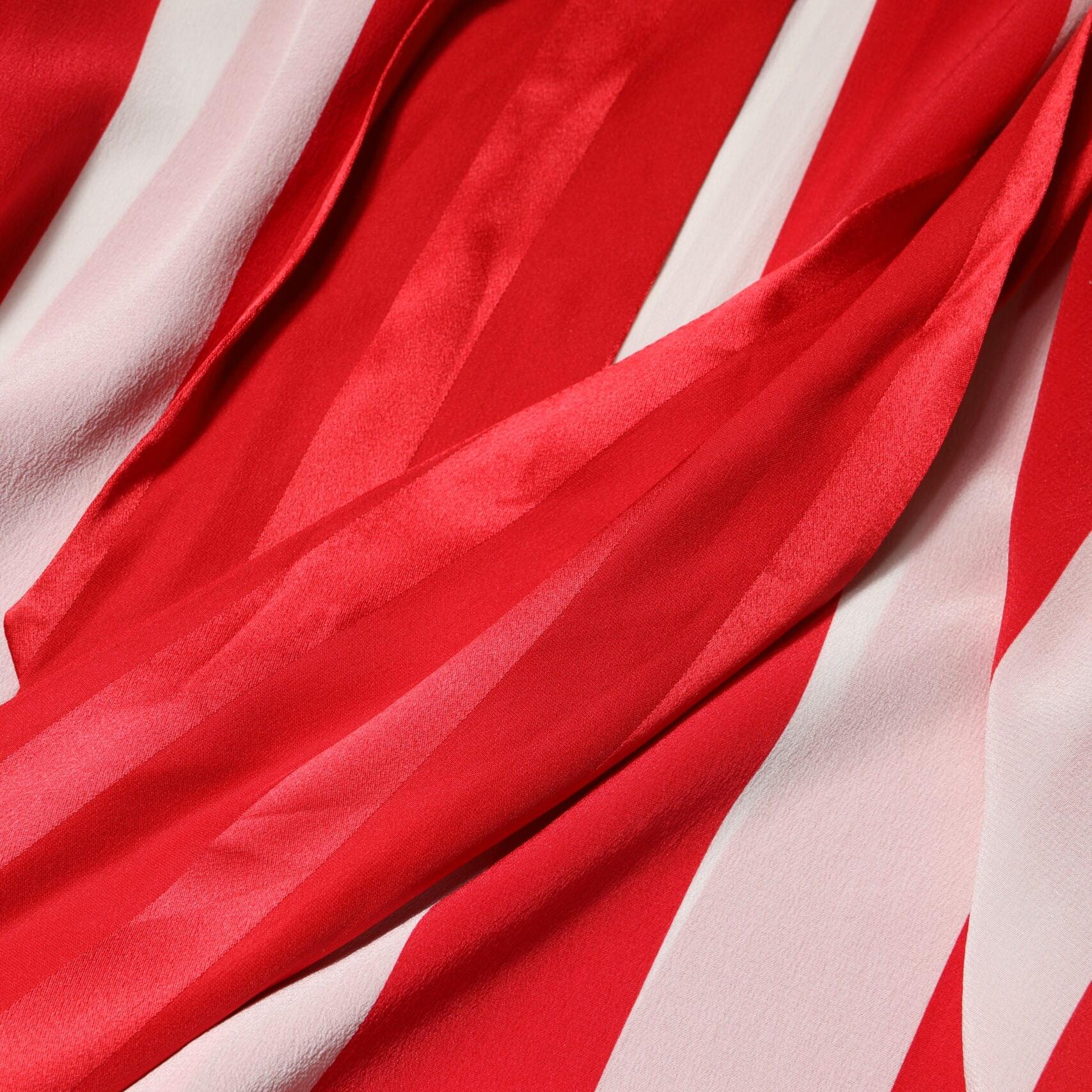 Dolce & Gabbana Red White Stripes Ascot Collar Blouse Top