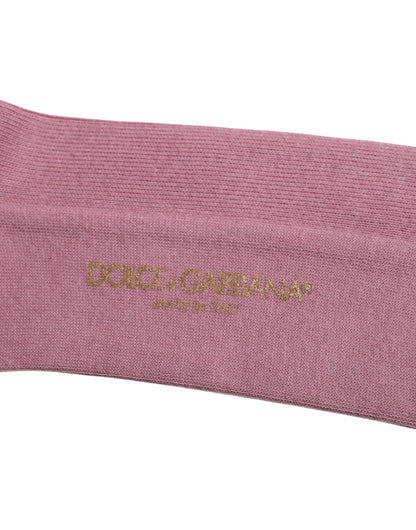 Dolce & Gabbana Rose Pink Cotton Over The Calf Socks