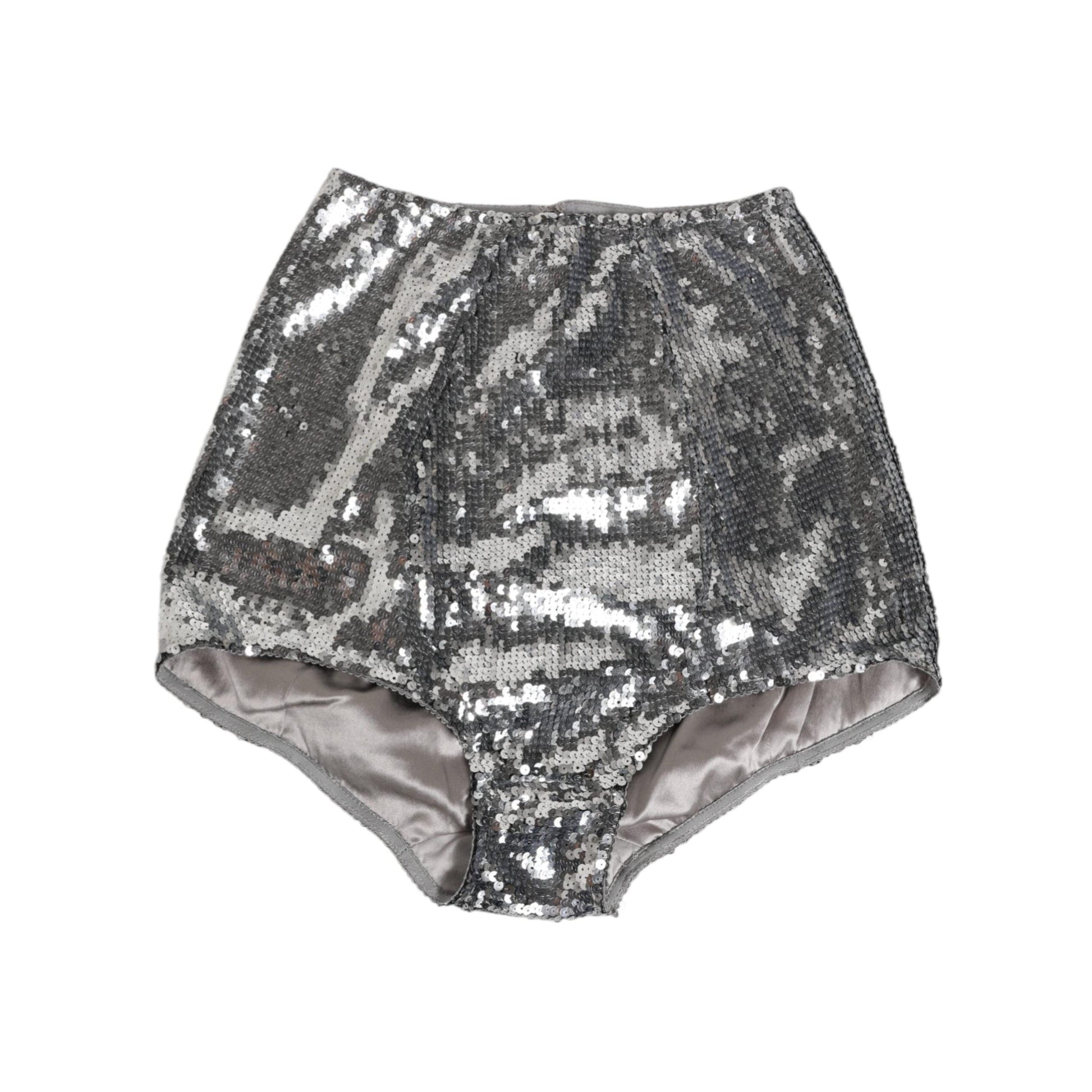 Dolce & Gabbana Silver Nylon Sequined Slip Girdle Panty Underwear