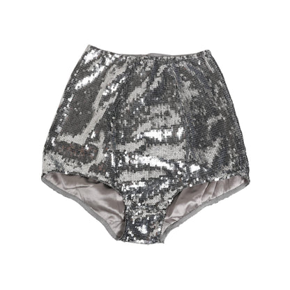 Dolce & Gabbana Silver Nylon Sequined Slip Girdle Panty Underwear