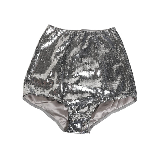 Dolce & Gabbana Silver Nylon Sequined Slip Girdle Panty Underwear