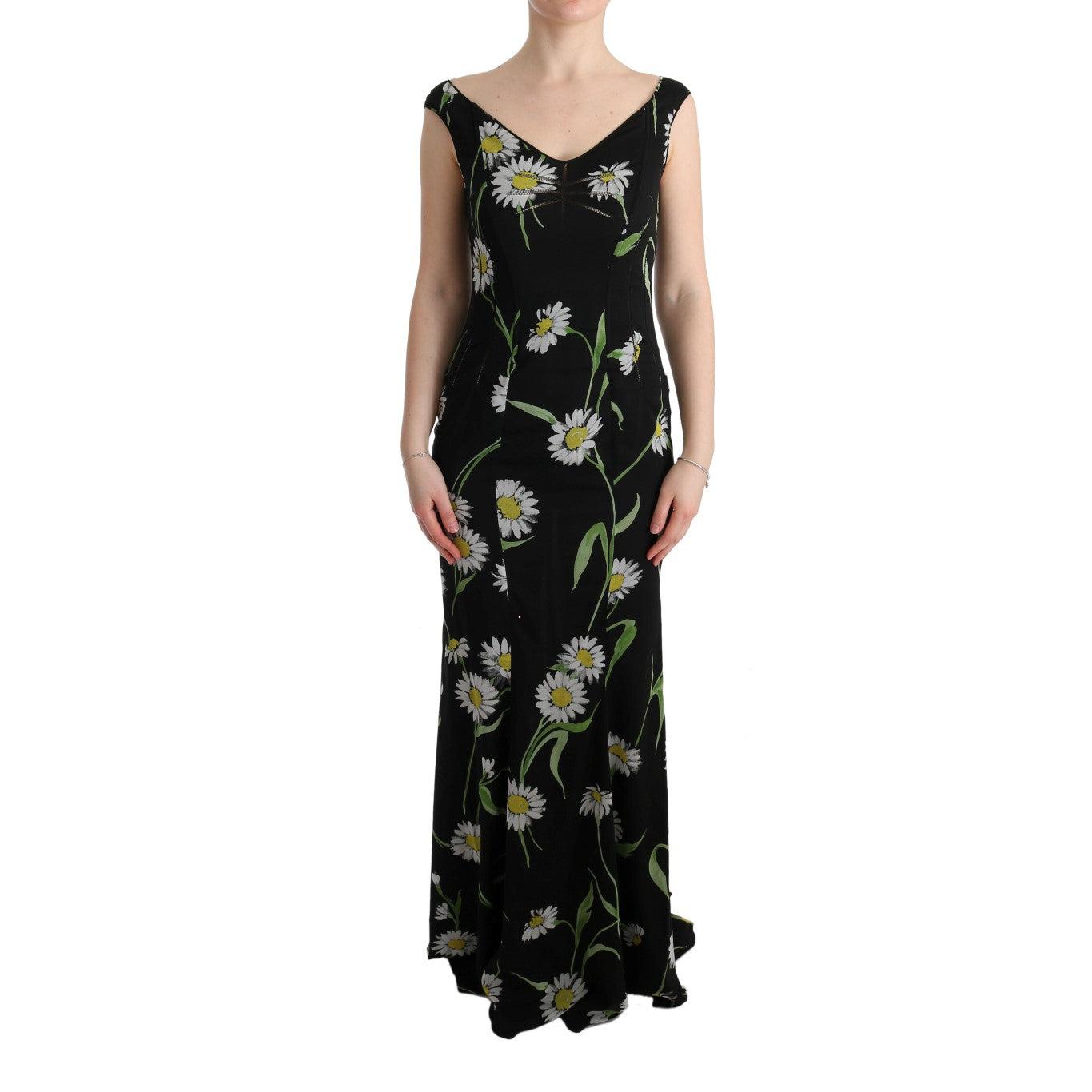 Dolce & Gabbana Sunflower Silk Stretch Sheath Dress