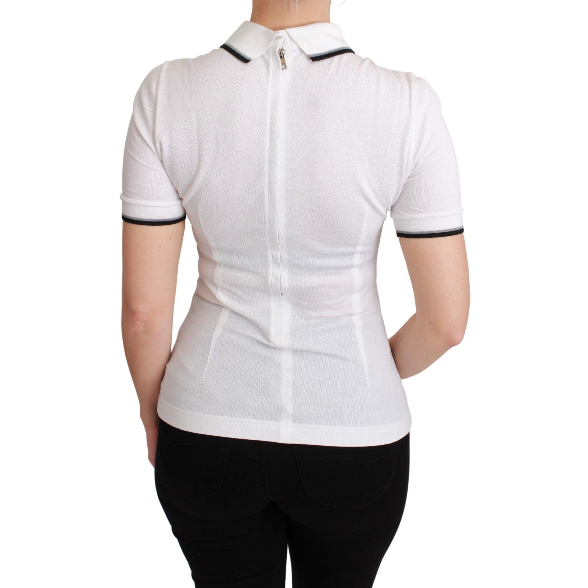 Dolce & Gabbana White Cotton Polo #dgfamily T-shirt