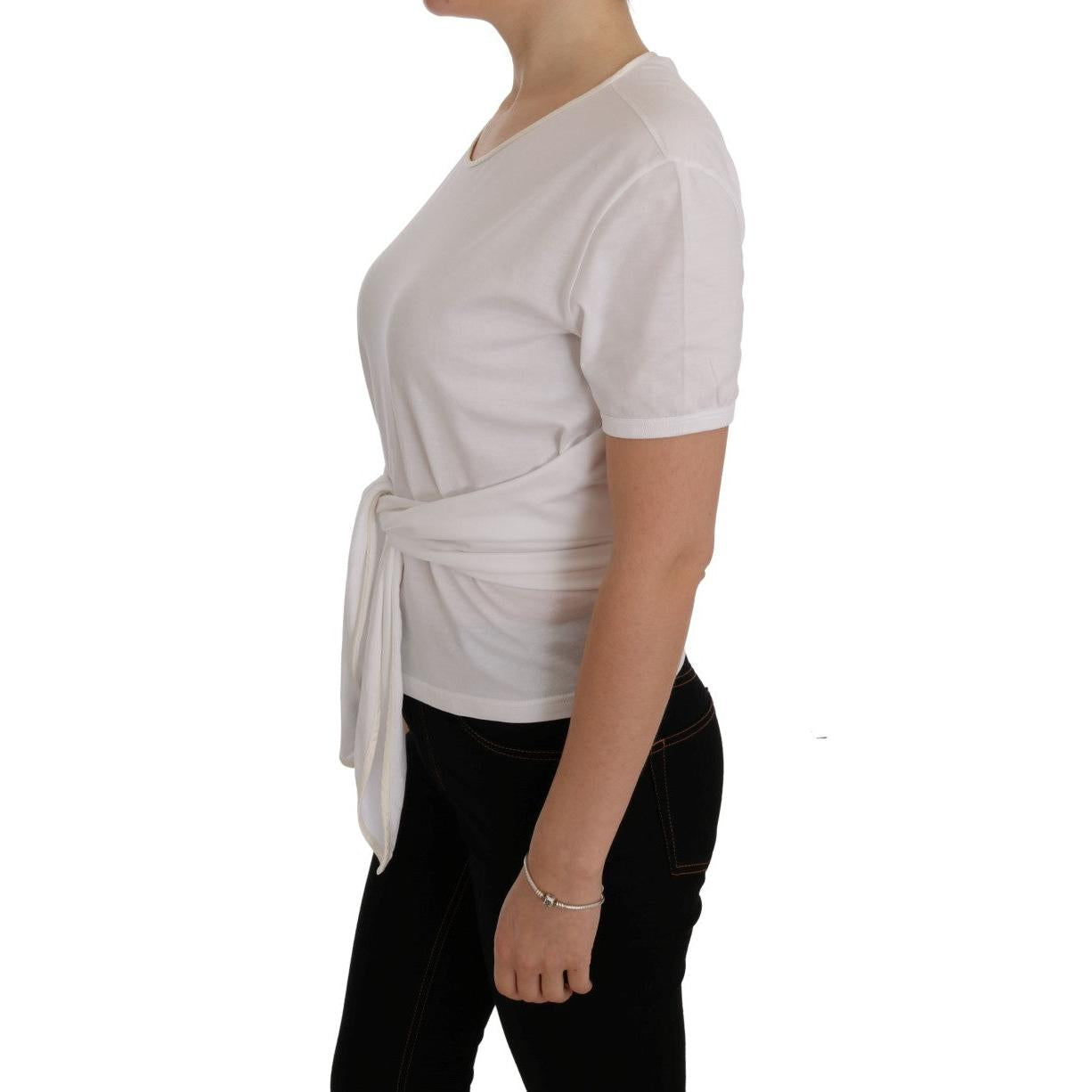 Dolce & Gabbana White Cotton Silk T-Shirt