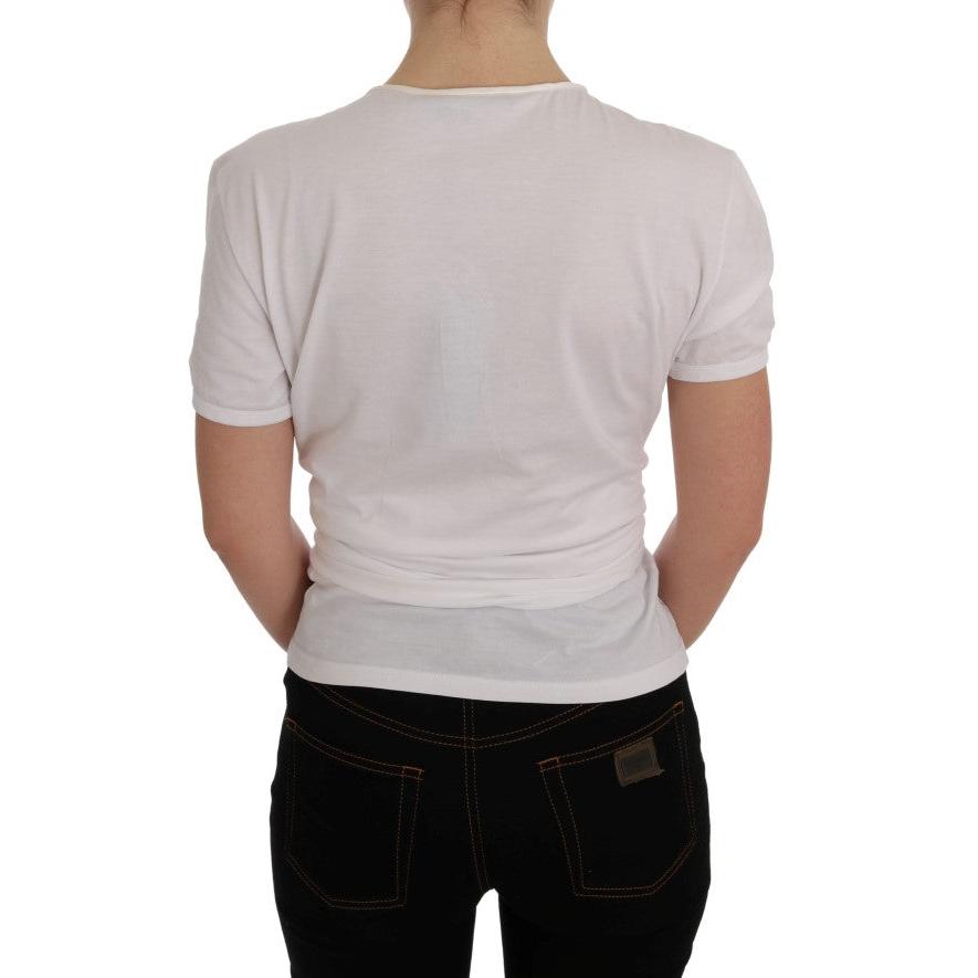 Dolce & Gabbana White Cotton Silk T-Shirt