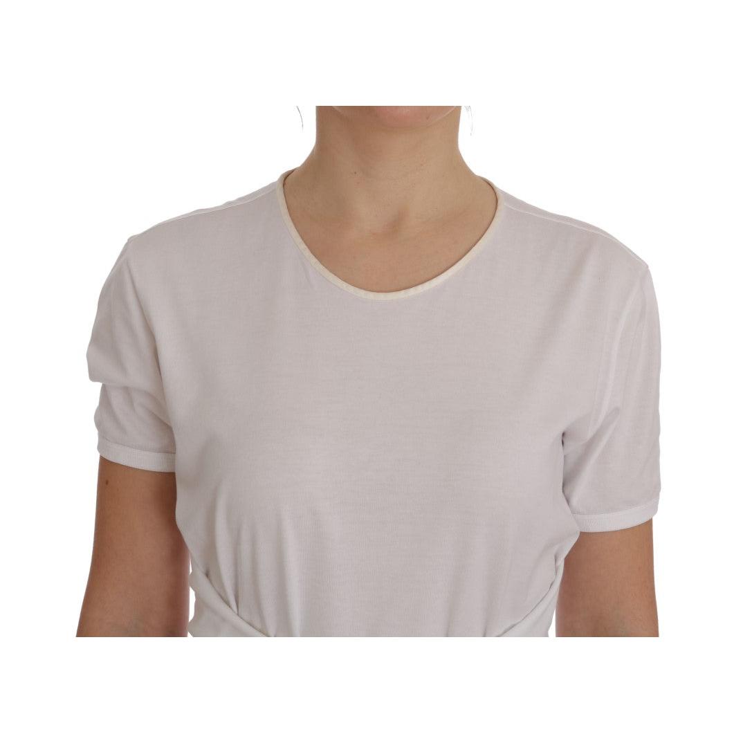 Dolce & Gabbana White Cotton Silk T-Shirt