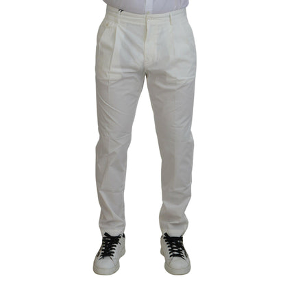 Dolce & Gabbana White Cotton Skinny Chino Pants