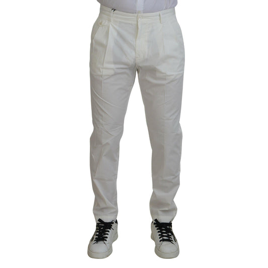 Dolce & Gabbana White Cotton Skinny Chino Pants