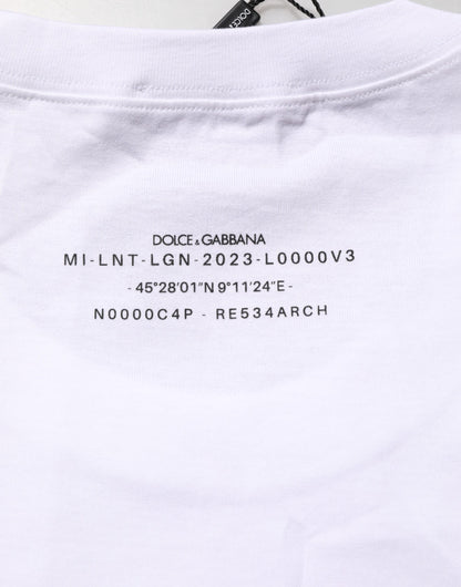 Dolce & Gabbana White Cotton Sleeveless Printed Tank T-shirt