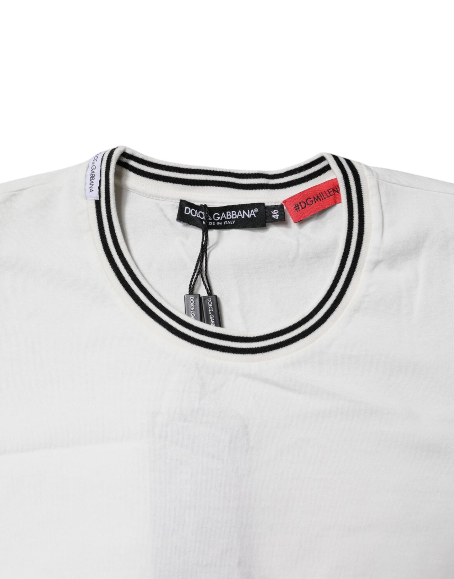Dolce & Gabbana White #DGMillennials Cotton Crewneck T-shirt