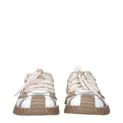 Dolce & Gabbana White Fabric Athletic Sneakers