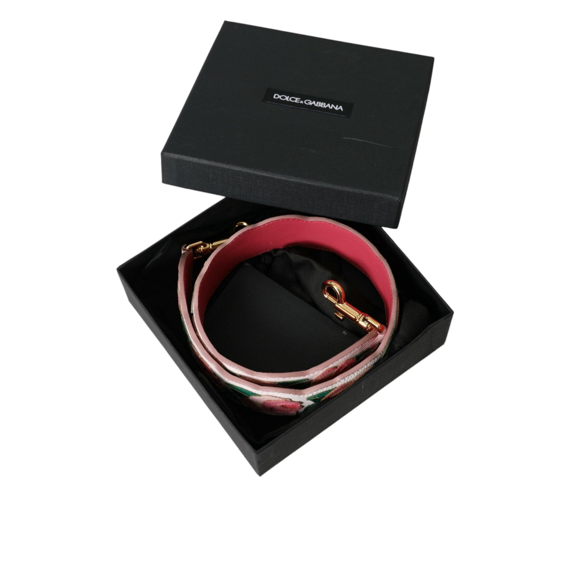 Dolce & Gabbana White Floral Leather Accessory Shoulder Strap