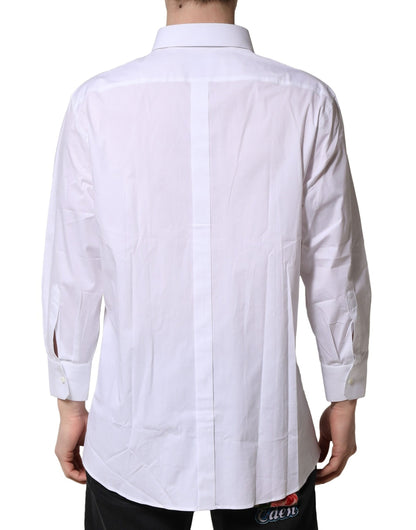 Dolce & Gabbana White GOLD Long Sleeves Dress Formal Shirt